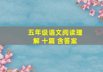 五年级语文阅读理解 十篇 含答案